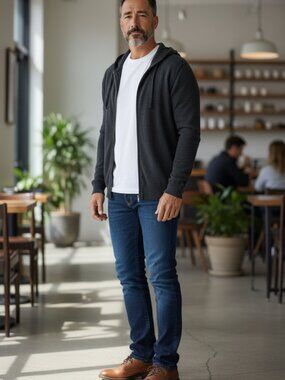 Theory Cashmere Hooded Zip-up Sweater Size L